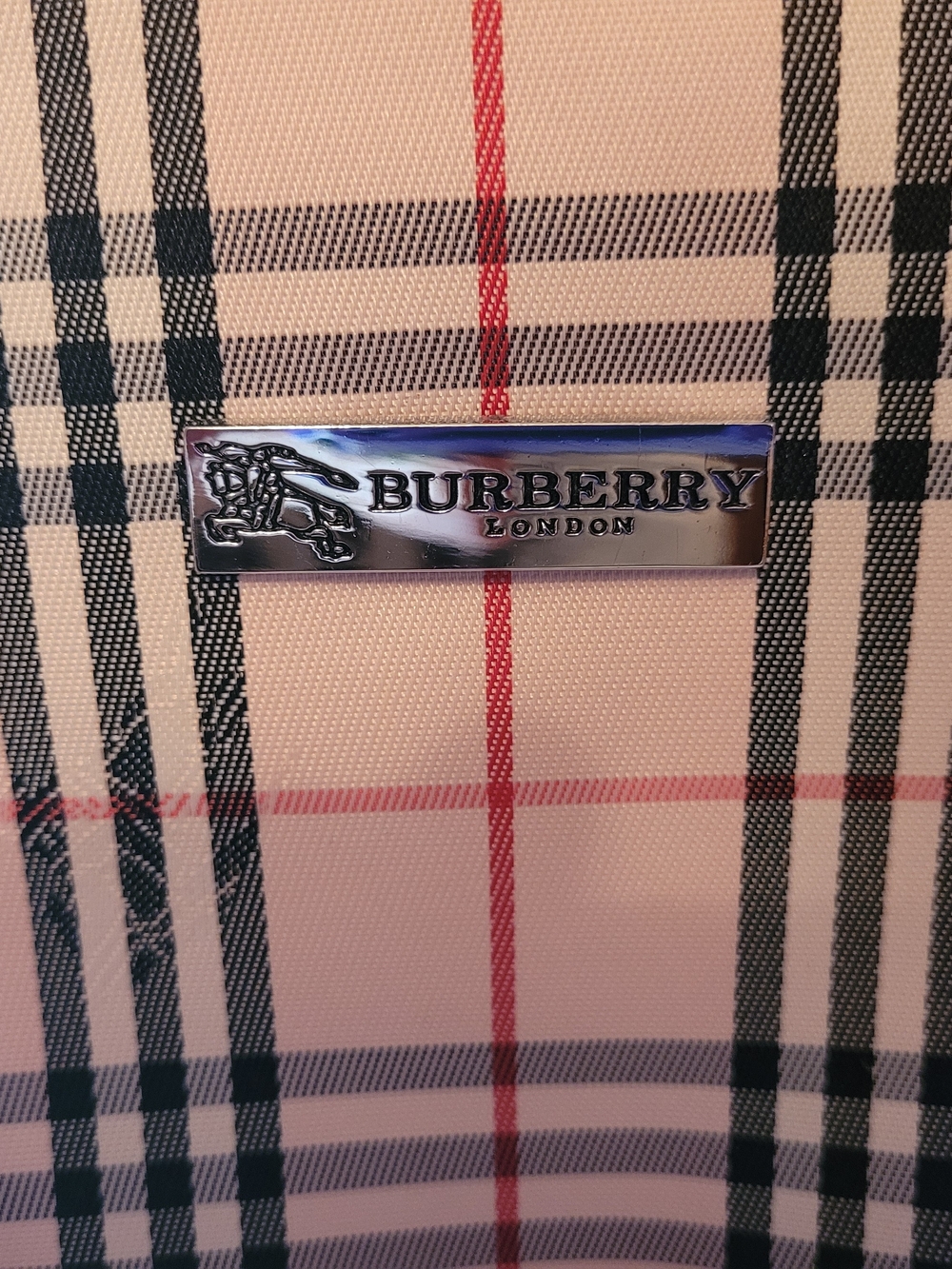 Vintage Burberrys of London Nova Check Canvas Pink Trim Purse Authentic - Picture 5 of 13